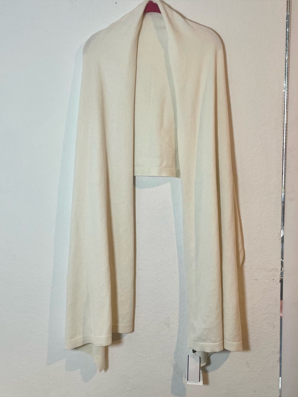 SIMKHAI Ivory Cotton Cashmere Oversized Wrap Shawl Scarf One Size